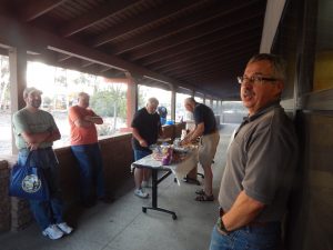Club members waiting for burgers and dogs at our annual cookout