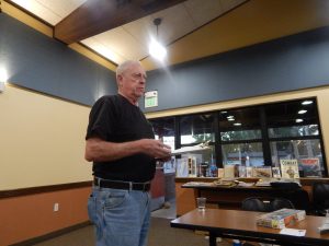 Treasurer Gary Williams addresses the meeting