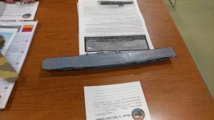 Mark Knowlton brought in his Tom's Modelworks 1/700 USS Yorktown (CV-5), a resin and mixed media kit