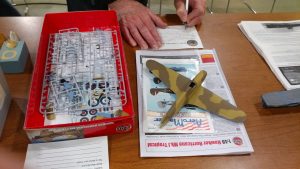 Tony Beres brought in this Airfix 1/48 Hurricane Mk I. It is built OOB except for Eduard seatbelts.