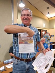 Manny Gutsche shows off the new Model Expo flyer.