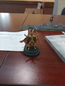 Finally, Ethan Idenmill brought in this 30mm Knight Models Loki figure