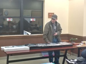 Ethan Idenmill brought in a collection of Tie FIghter kits and his Hasegawa 1-1500 scale Space Pirate Battleship Arcadia