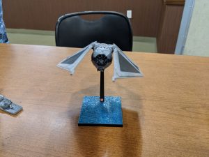 Joshua Phillippi brought in this 1-72 Bandai Tie Striker. He textured and colored the base to look like water.