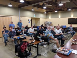 Members of the club discuss this year's Model Expo