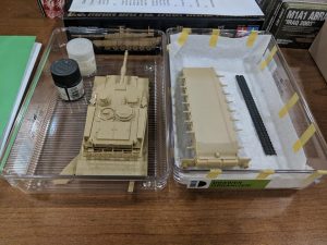 Rich Durham brought in this Tamiya 1-48 M1A2 for the group build