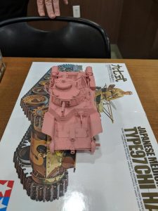Ethan Idenmill also brought in this Tamiya 1-35 Type 97 tank. Ethan is going to put it in Hello Kitty livery.
