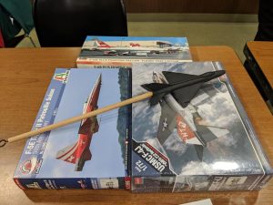 Tony Beres brought in this 1-72 MiG-on-a-stick. The Top Gun movie asked for some models like this to be made. Contact Tony at the Air and Space Museum if interested