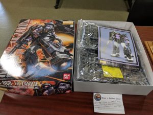 Ethan Idenmill brought in this Bandai 1-100 Zaku II from the Gundam Anime seires which he hopes to finish for the November Gunpla contest