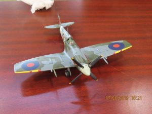 Kenny Petska brought in this 1-48 Airfix Spitfire Mk XII