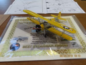 Tony Beres brought in this Revell 1-48 Boeing NZS Biplane, which won best Steerman at Model Expo. Tony used aftermarket seat