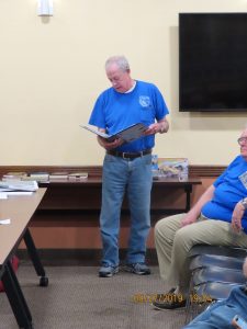 Club Treasurer Gary Williams gives his report