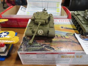 Kenny Petska brought in this Atlantis Models 1-48 M46 Patton Tank. This is a reissue of the original Aurora kit.