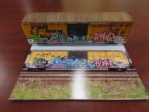 Jerry Jackson brought in this grafitti covered train car