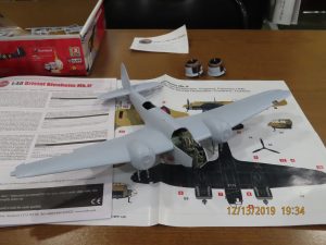 Tony Beres is building this Airfix 1-48 Blenheim Mk IF, a new tooling