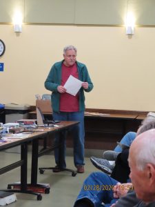 Club Treasurer Rich Durham gives his report